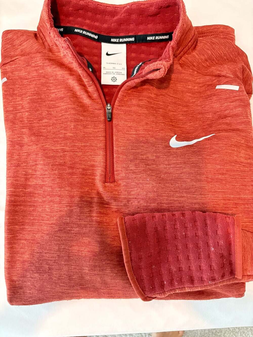 Nike Therma-Fit Running 1/2 Zip Pullover Orange Red Men's XL